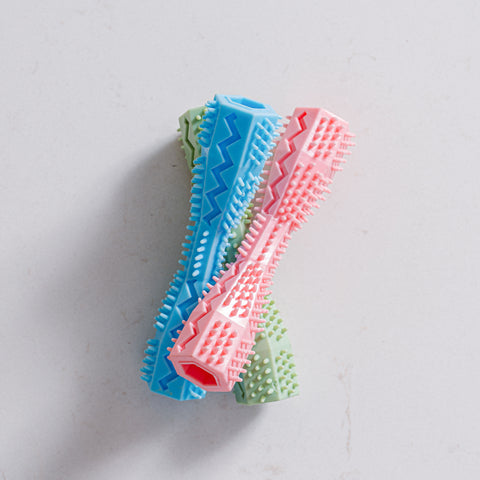 Rubber Tooth Scrubber Bone Toy with Bristles